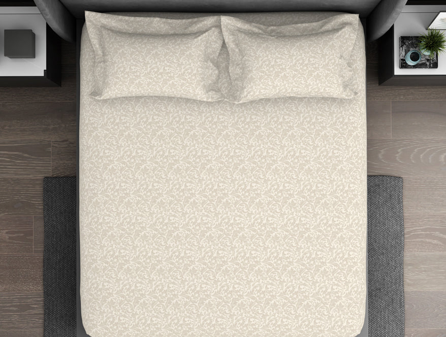 Ornate 100% Cotton King Size Bedsheet - Elegance Faux Jacquard by Spaces