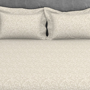 Ornate 100% Cotton King Size Bedsheet - Elegance Faux Jacquard by Spaces