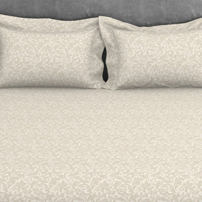 Ornate 100% Cotton King Size Bedsheet - Elegance Faux Jacquard by Spaces
