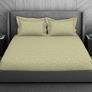 Ornate 100% Cotton King Size Bedsheet - Elegance Faux Jacquard by Spaces