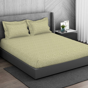 Ornate 100% Cotton King Size Bedsheet - Elegance Faux Jacquard by Spaces