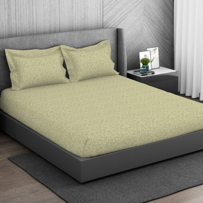 Ornate 100% Cotton King Size Bedsheet - Elegance Faux Jacquard by Spaces