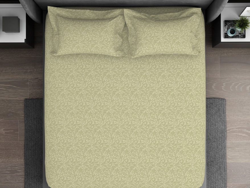 Ornate 100% Cotton King Size Bedsheet - Elegance Faux Jacquard by Spaces