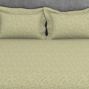 Ornate 100% Cotton King Size Bedsheet - Elegance Faux Jacquard by Spaces