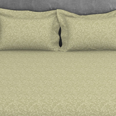 Ornate 100% Cotton King Size Bedsheet - Elegance Faux Jacquard by Spaces