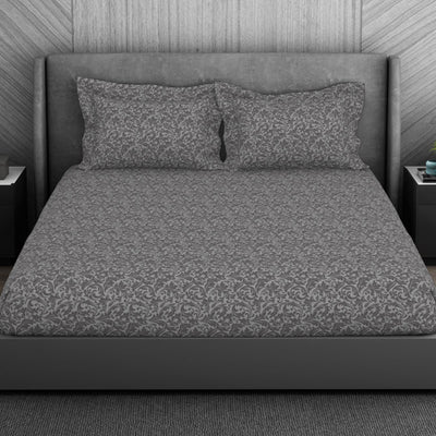 Ornate 100% Cotton King Size Bedsheet - Elegance Faux Jacquard by Spaces