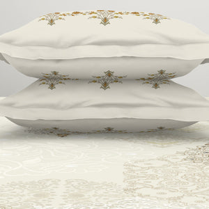 Ornate Cream 100% Cotton King Size Bedsheet Rangana Digital - By Occasions