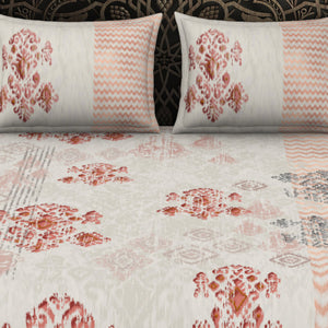 Ornate Light Grey 100% Cotton King Size Bedsheet Rangana Digital - By Occasions