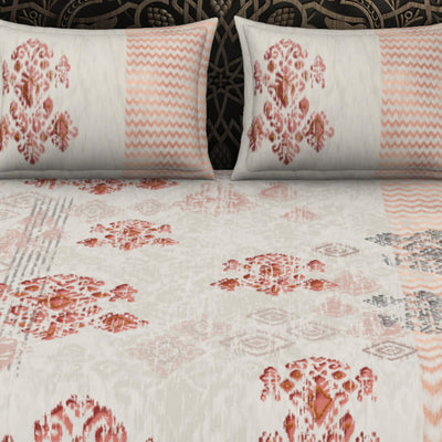 Ornate Light Grey 100% Cotton King Size Bedsheet Rangana Digital - By Occasions