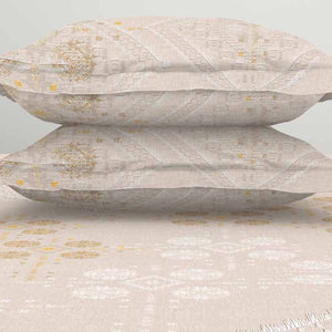 Geometric Taupe 100% Cotton King Size Bedsheet Rangana Digital - By Occasions
