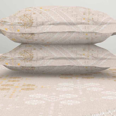 Geometric Taupe 100% Cotton King Size Bedsheet Rangana Digital - By Occasions