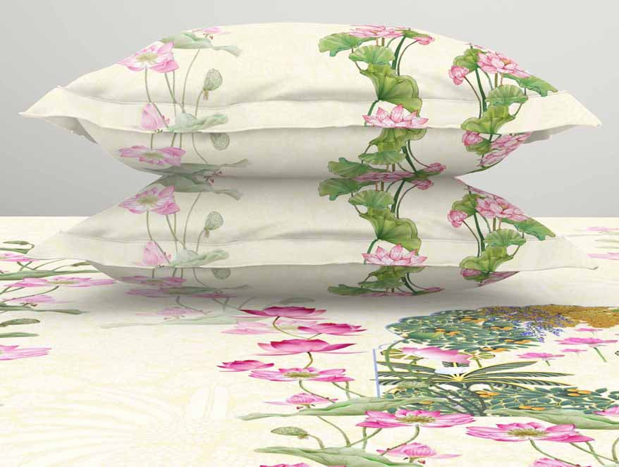 Floral Light Yellow 100% Cotton King Size Bedsheet Rangana Digital - By Occasions