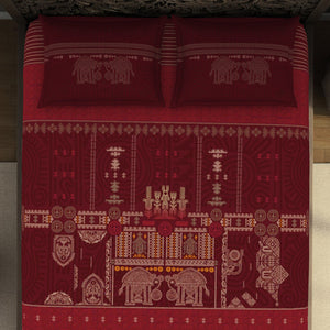 Ornate Dark Red 100% Cotton King Size Bedsheet Rangana Digital - By Occasions