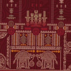 Ornate Dark Red 100% Cotton King Size Bedsheet Rangana Digital - By Occasions