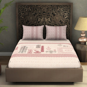 Ornate Dark Red 100% Cotton King Size Bedsheet Rangana Digital - By Occasions