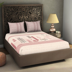 Ornate Dark Red 100% Cotton King Size Bedsheet Rangana Digital - By Occasions