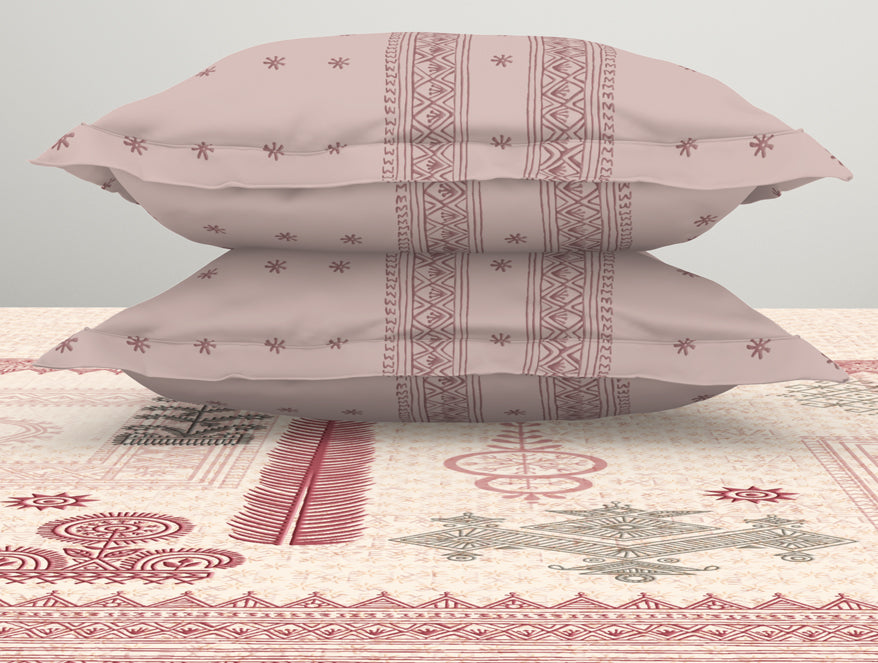 Ornate Dark Red 100% Cotton King Size Bedsheet Rangana Digital - By Occasions