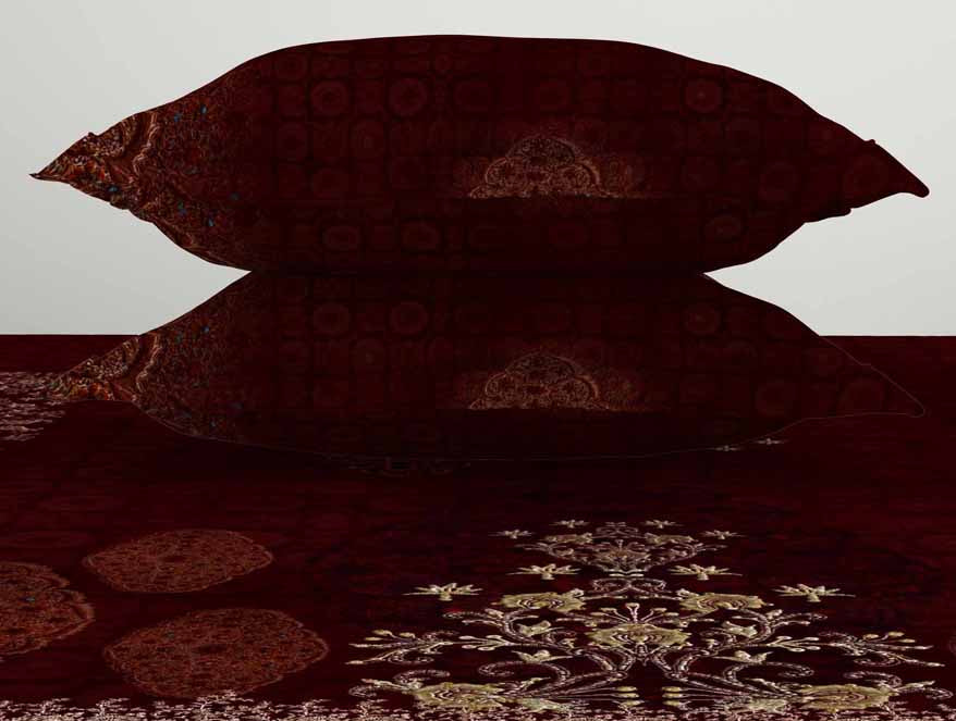 Ornate Dark Red 100% Cotton King Size Bedsheet Rangana Digital - By Spaces