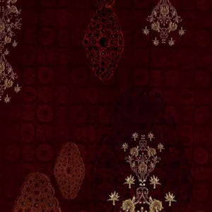 Ornate Dark Red 100% Cotton King Size Bedsheet Rangana Digital - By Spaces