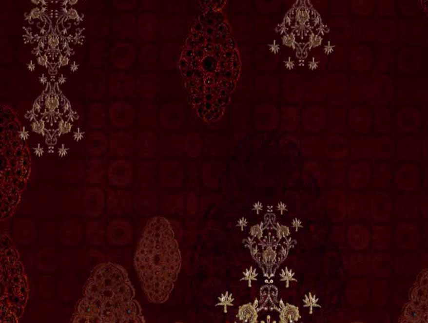 Ornate Dark Red 100% Cotton King Size Bedsheet Rangana Digital - By Spaces