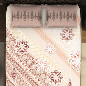 Ornate Brown 100% Cotton King Size Bedsheet Rangana Digital - By Spaces