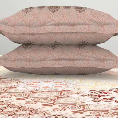 Ornate Brown 100% Cotton King Size Bedsheet Rangana Digital - By Spaces