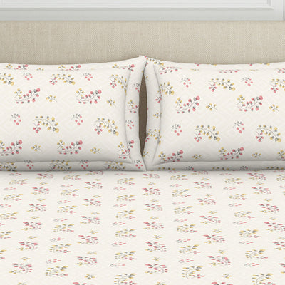 Floral Grey Polycotton King Size Bedsheet Harmony - By Welspun