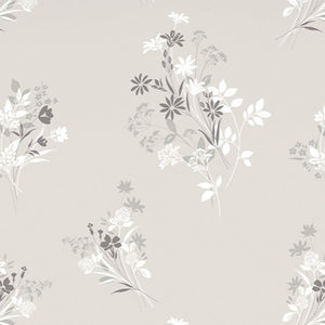 Floral Grey Polycotton King Size Bedsheet Harmony - By Welspun