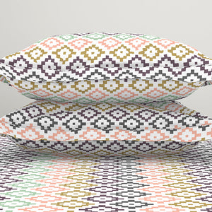 Geometric Pink Polycotton King Size Bedsheet Harmony - By Welspun