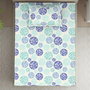 Ornate Blue Polycotton Bedsheets Single Harmony - By Welspun