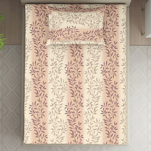 Ornate Brown Polycotton Bedsheets Single Harmony - By Welspun