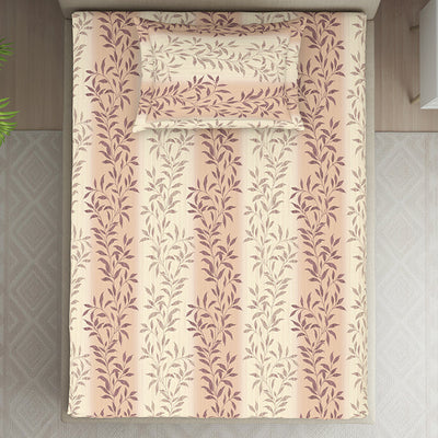 Ornate Brown Polycotton Bedsheets Single Harmony - By Welspun