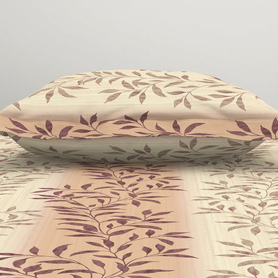 Ornate Brown Polycotton Bedsheets Single Harmony - By Welspun