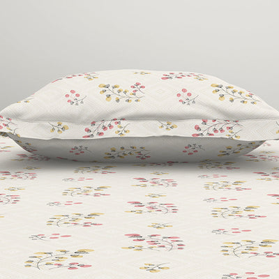 Floral Grey Polycotton Bedsheets Single Harmony - By Welspun