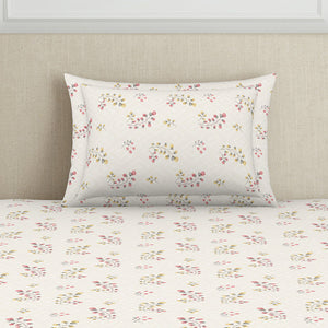 Floral Grey Polycotton Bedsheets Single Harmony - By Welspun