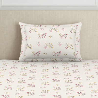 Floral Grey Polycotton Bedsheets Single Harmony - By Welspun