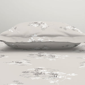 Floral Grey Polycotton Bedsheets Single Harmony - By Welspun