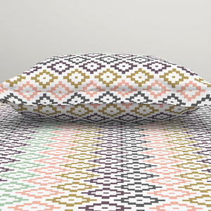 Geometric Pink Polycotton Bedsheets Single Harmony - By Welspun