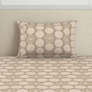 Ornate Beige Polycotton Bedsheets Single Harmony - By Welspun