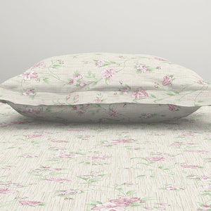 Gloral Pink Polycotton Bedsheets Single Harmony - By Welspun