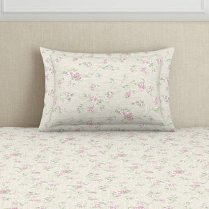 Gloral Pink Polycotton Bedsheets Single Harmony - By Welspun