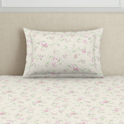 Gloral Pink Polycotton Bedsheets Single Harmony - By Welspun