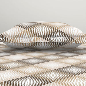 Geometric Beige Polycotton Bedsheets Single Harmony - By Welspun