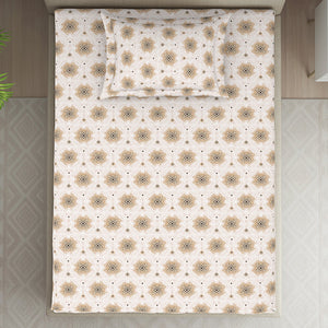 Ornate Brown Polycotton Bedsheets Single Harmony - By Welspun