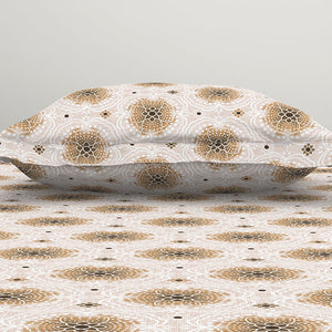 Ornate Brown Polycotton Bedsheets Single Harmony - By Welspun
