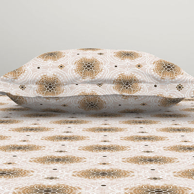 Ornate Brown Polycotton Bedsheets Single Harmony - By Welspun
