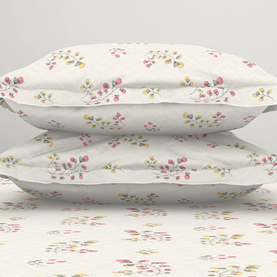 Floral Grey Polycotton Bedsheets Double Harmony - By Welspun