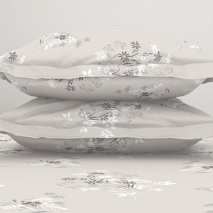 Floral Grey Polycotton Bedsheets Double Harmony - By Welspun