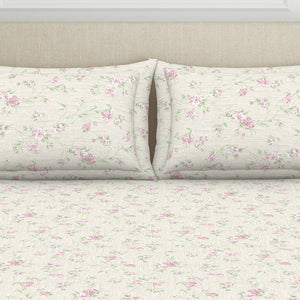 Gloral Pink Polycotton Bedsheets Double Harmony - By Welspun