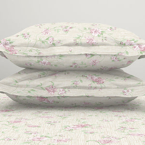 Gloral Pink Polycotton Bedsheets Double Harmony - By Welspun